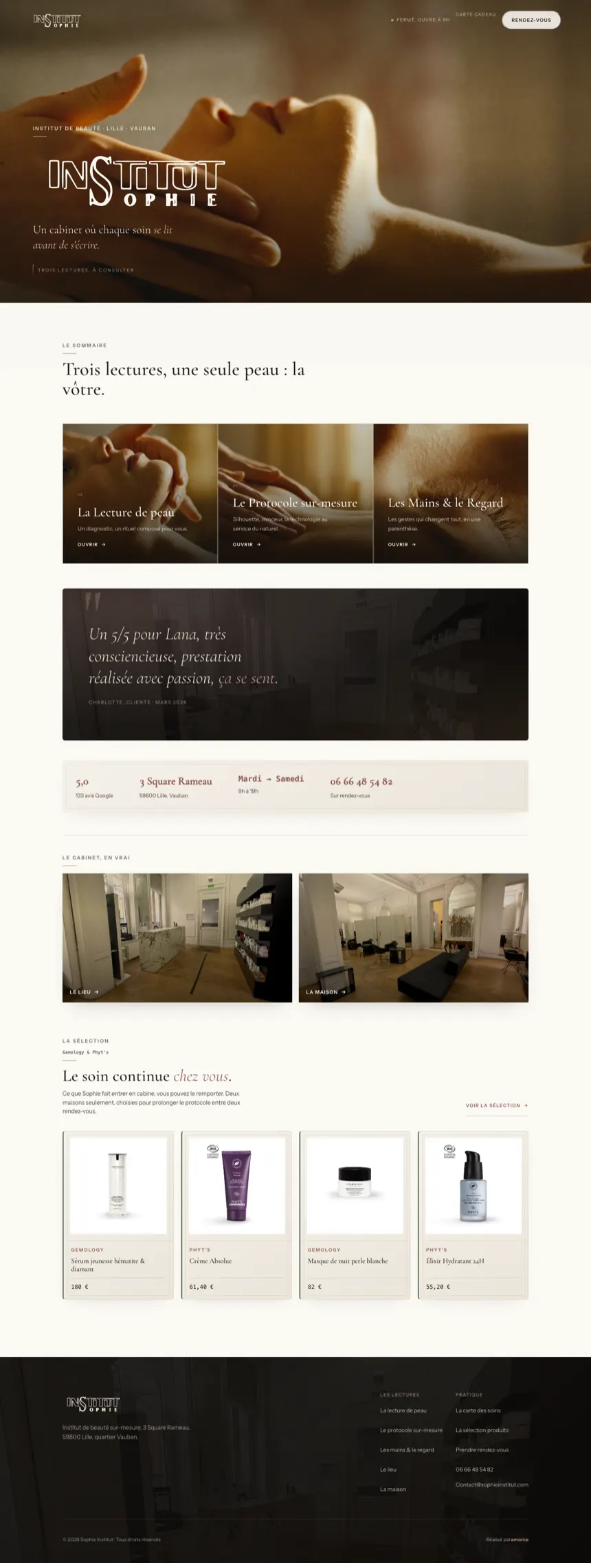 Aperçu du site Sophie Institut, institut de beauté